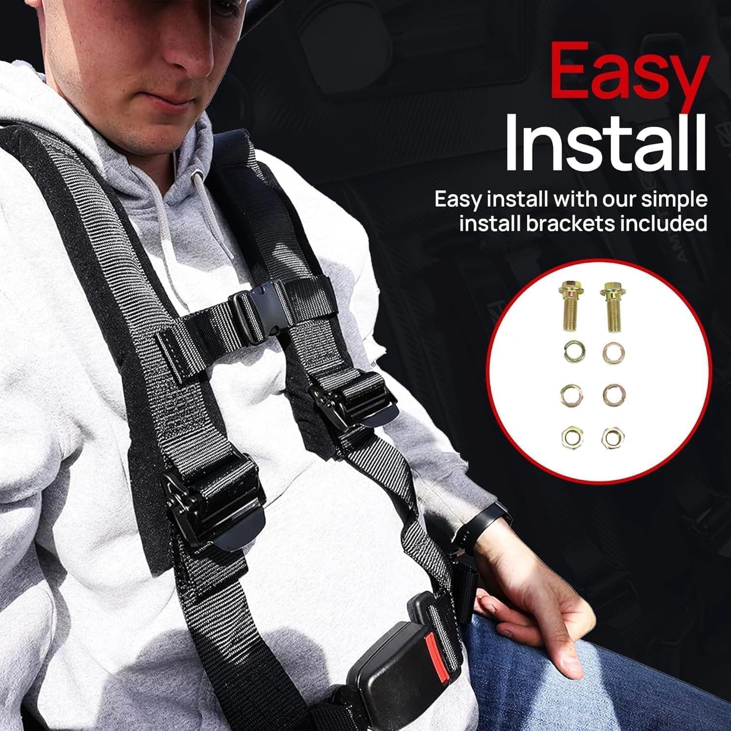 Still Animals 4 Point UTV Harness Seat Belt - Adjustable Racing Harness for Polaris RZR, Can-Am Maverick, Honda Talon & SXS