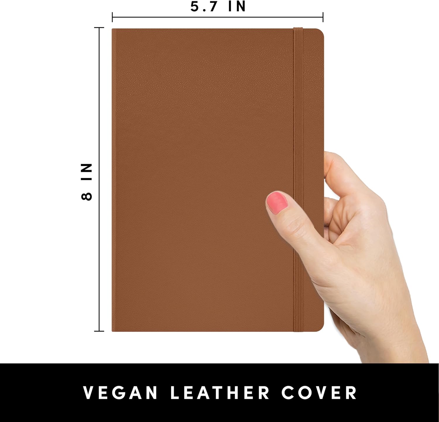 PAPERAGE Lined Journal Notebook, Hardcover Journal for Women & Men, 160 Pages, (5.6 in x 8 in), College Ruled Journaling Notebook for Work, School Supplies & Note Taking, (Cognac) image 2