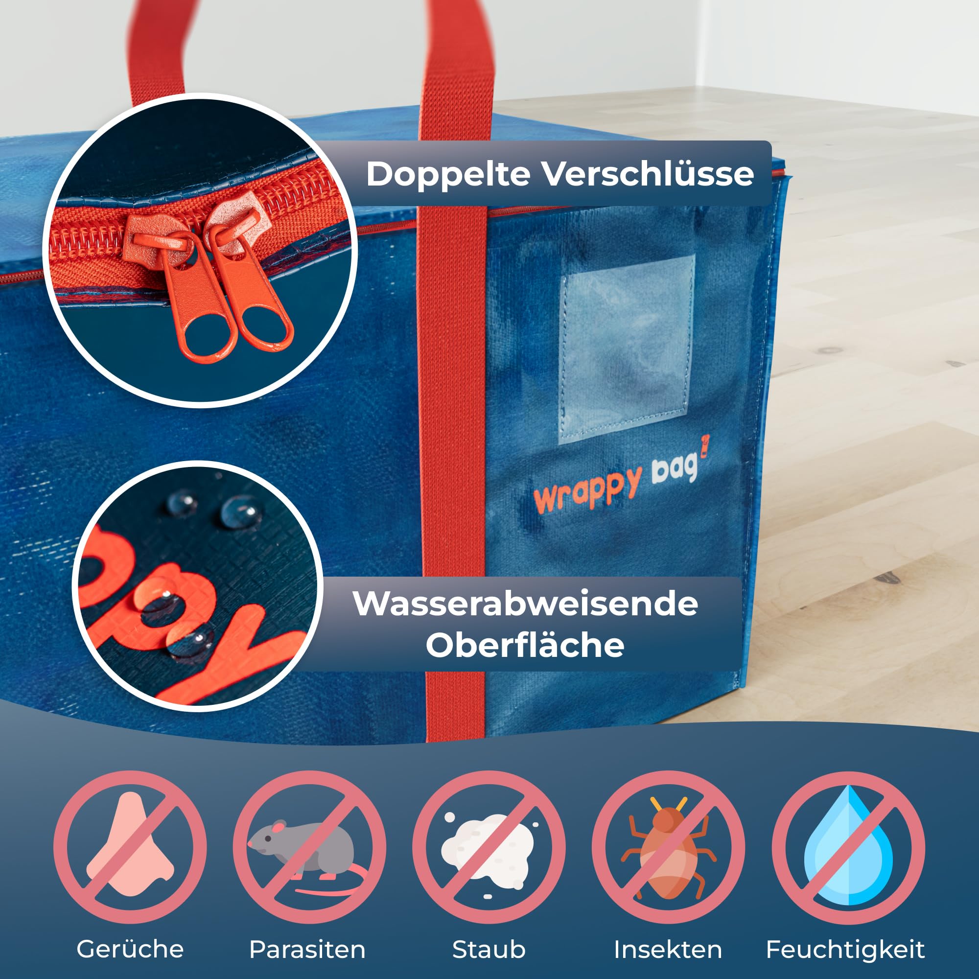 Wrappybag umzugstaschen xxl stabil - Robust, Dick und Wasserabweisend