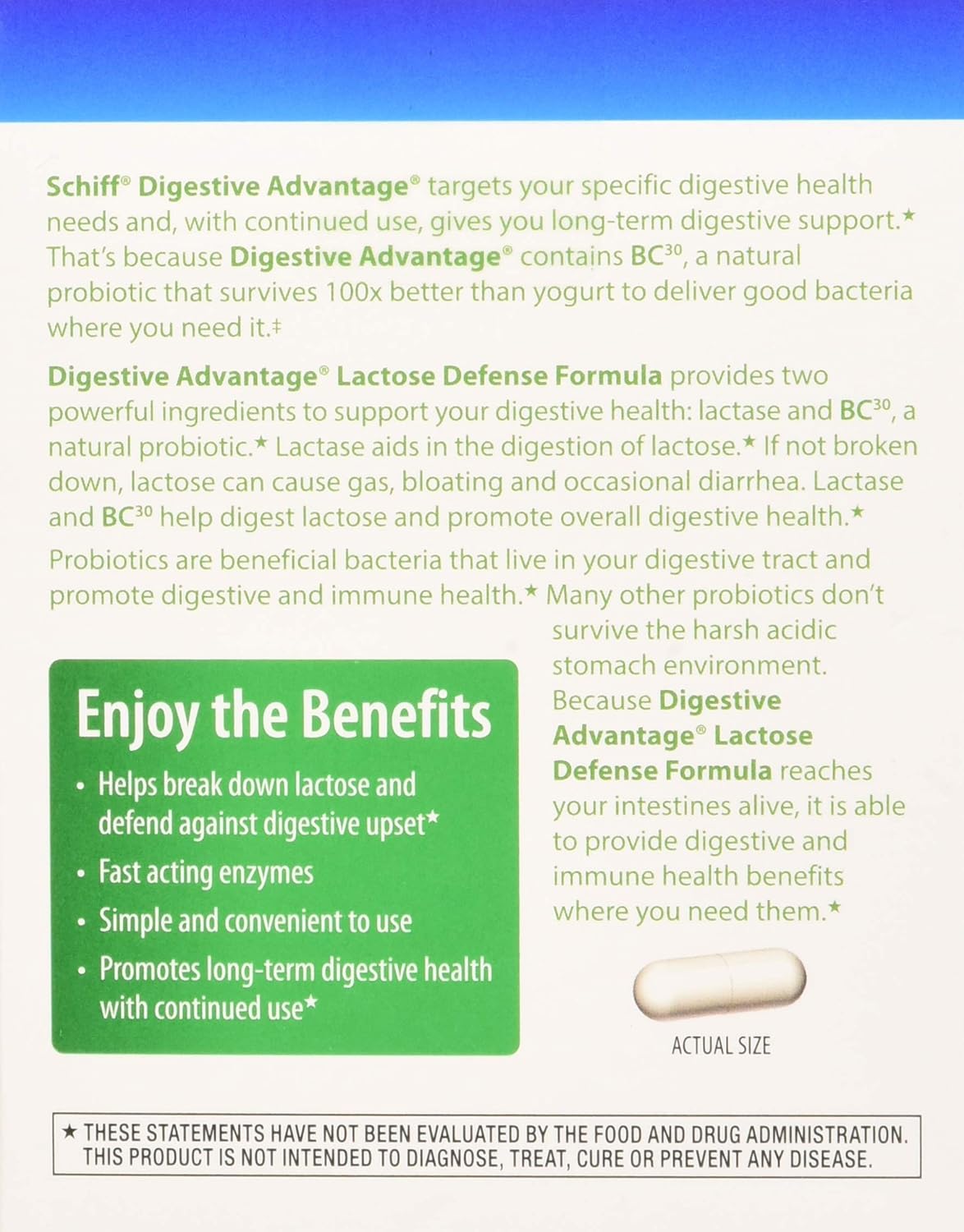 Digestive Advantage Lactose Defense, 32 Capsules : Health & Household