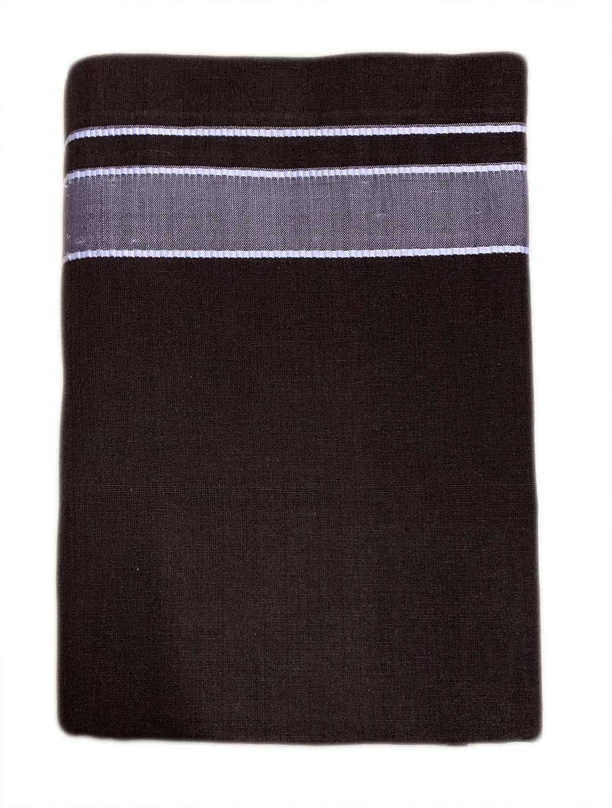 Prakasam Cotton Men's Single Kerala Colour Dhoti (1.28X1.95 Mtrs) - Coffee Brown Pondu