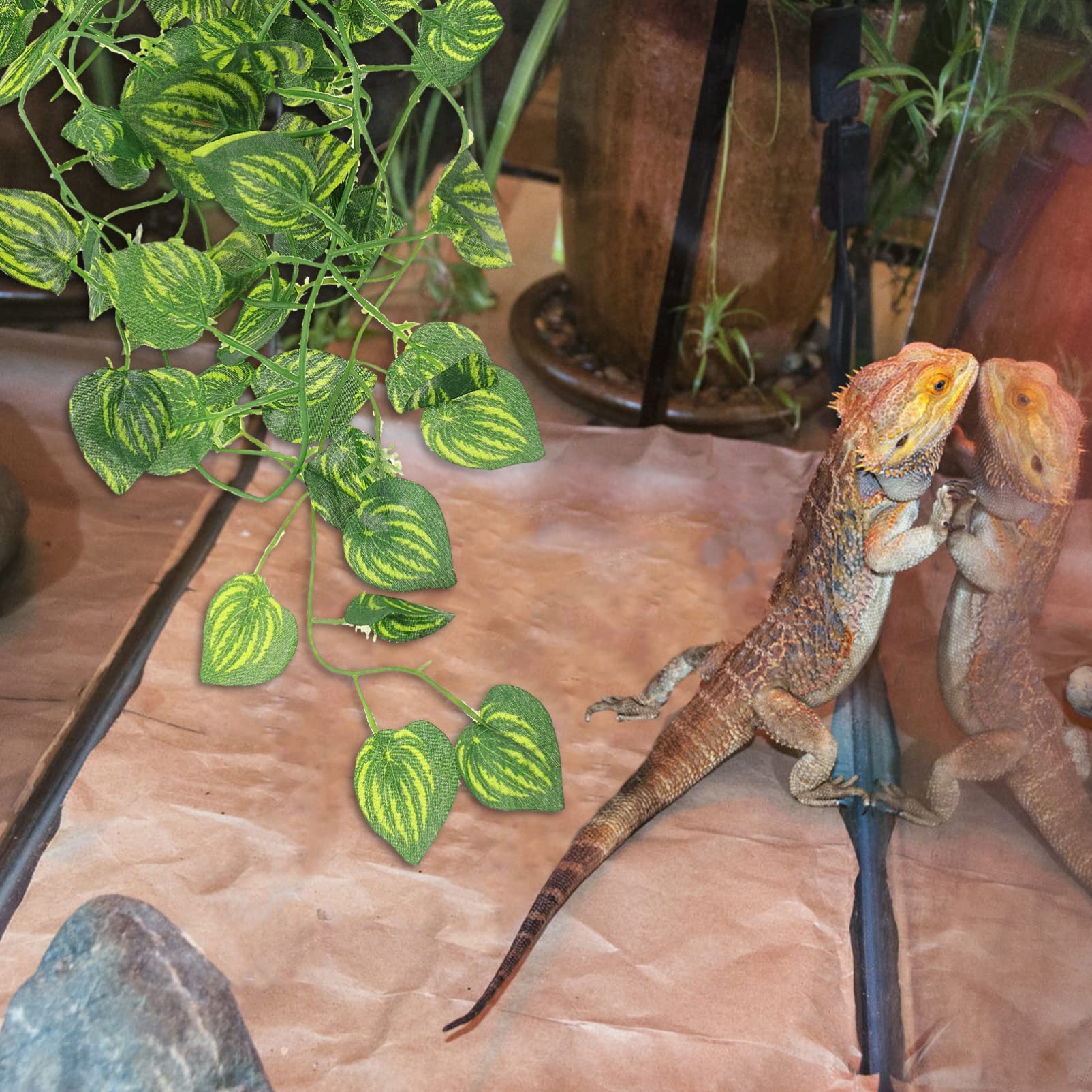 BCOATH Rtificial Plant Vines for Gecko Tank Reptile Tank Decor Lifelike Fake Plants for Terrarium