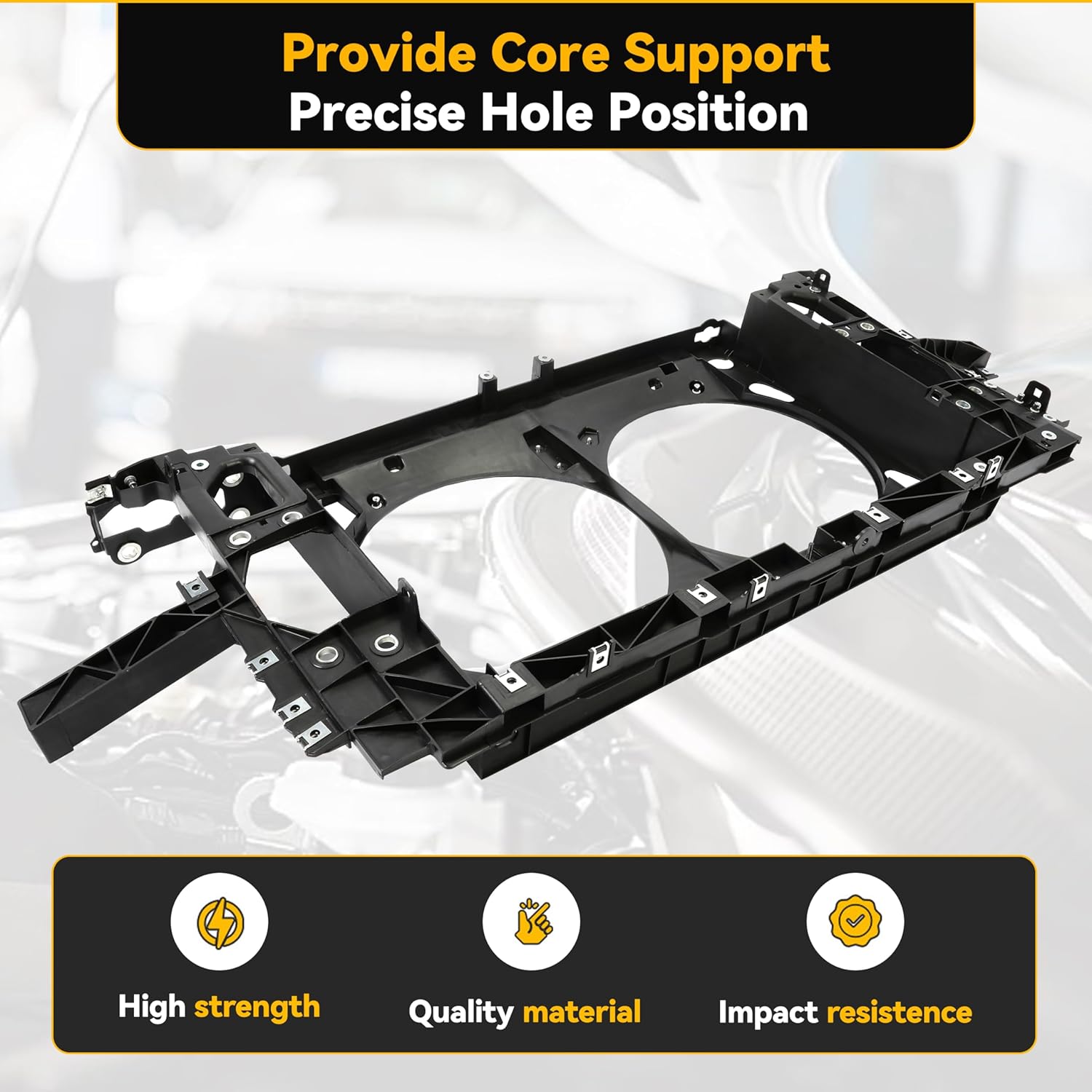 Kojem Radiator Support Assembly Compatible with 2007-2015 Infiniti G25 G35 G37 Q40 Q60 Replacement for IN1225107 62501JK05A