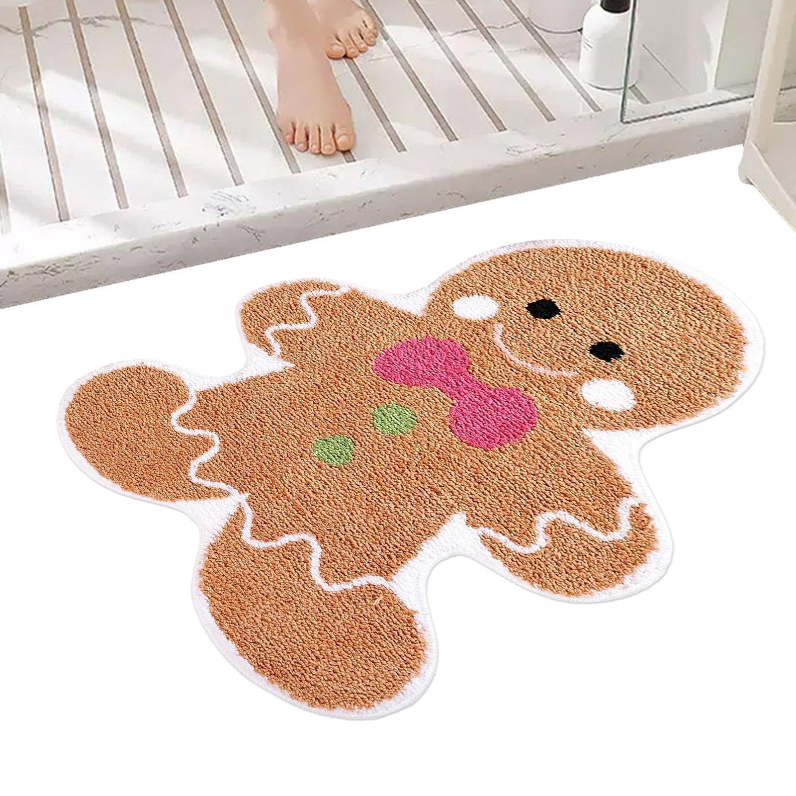 Tapis de bain bonhomme d'épice pour éviter les glissades en hiver