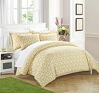 Vista 2 de Set de funda de edredón Chic Home Elizabeth de 3 piezas, reversible, con estampado geométrico de diamantes impreso, con cierre, incluye fundas