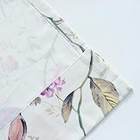 Vista 149 de VOGOL Cenefas con patrón de pájaros para ventanas de cocina, cenefa texturizada de lino con estampado floral y pájaros para ventanas pequeñas