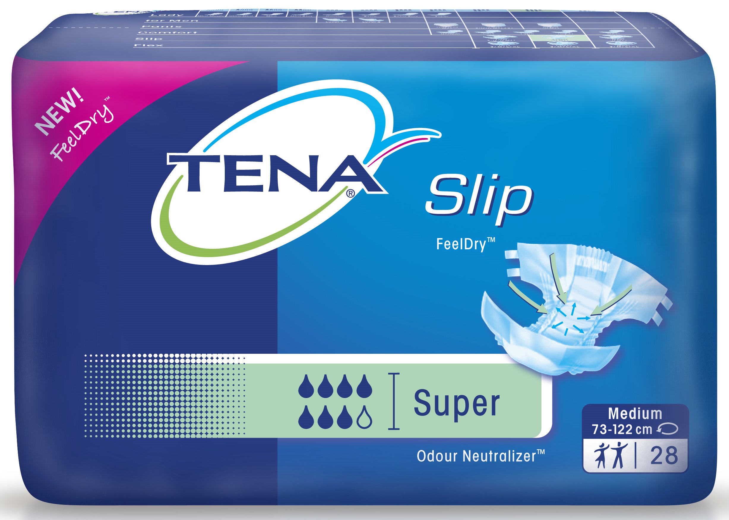 Windelhosen Tena Slip Super M 3x28Stk Hüfte 70-122cm, grün