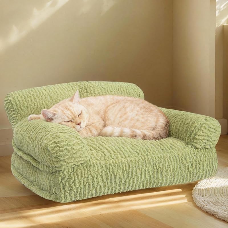 Sofá-cama para gatos KHONSU PET com capa removível e lavável, 60,96 cm, M Green Green