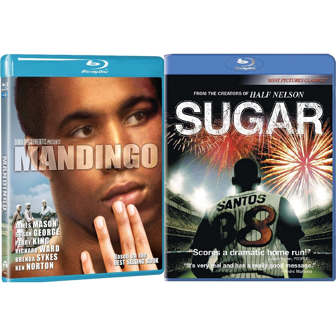 Mandingo (Boxing) / Sugar (Baseball) 2 Disc Blu Ray Set African American Sports Movies - James Mason, Susan George, Perry King, Richard Ward, Algenis Perez Soto, Rayniel Rufino, Richard Bull