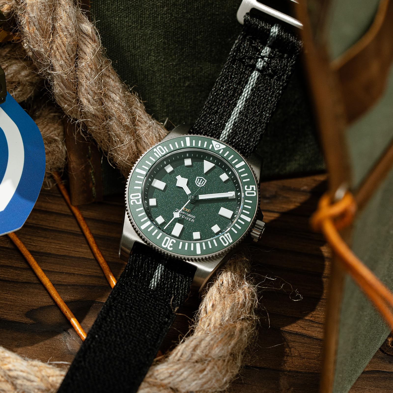 watchdives EXD zegarek do nurkowania 40 mm, tytan, Japonia VH31, mechanizm kwarcowy, szkło szafirowe, zegarek na rękę, analogowy, świecący, wodoszczelny zegarek dla mężczyzn