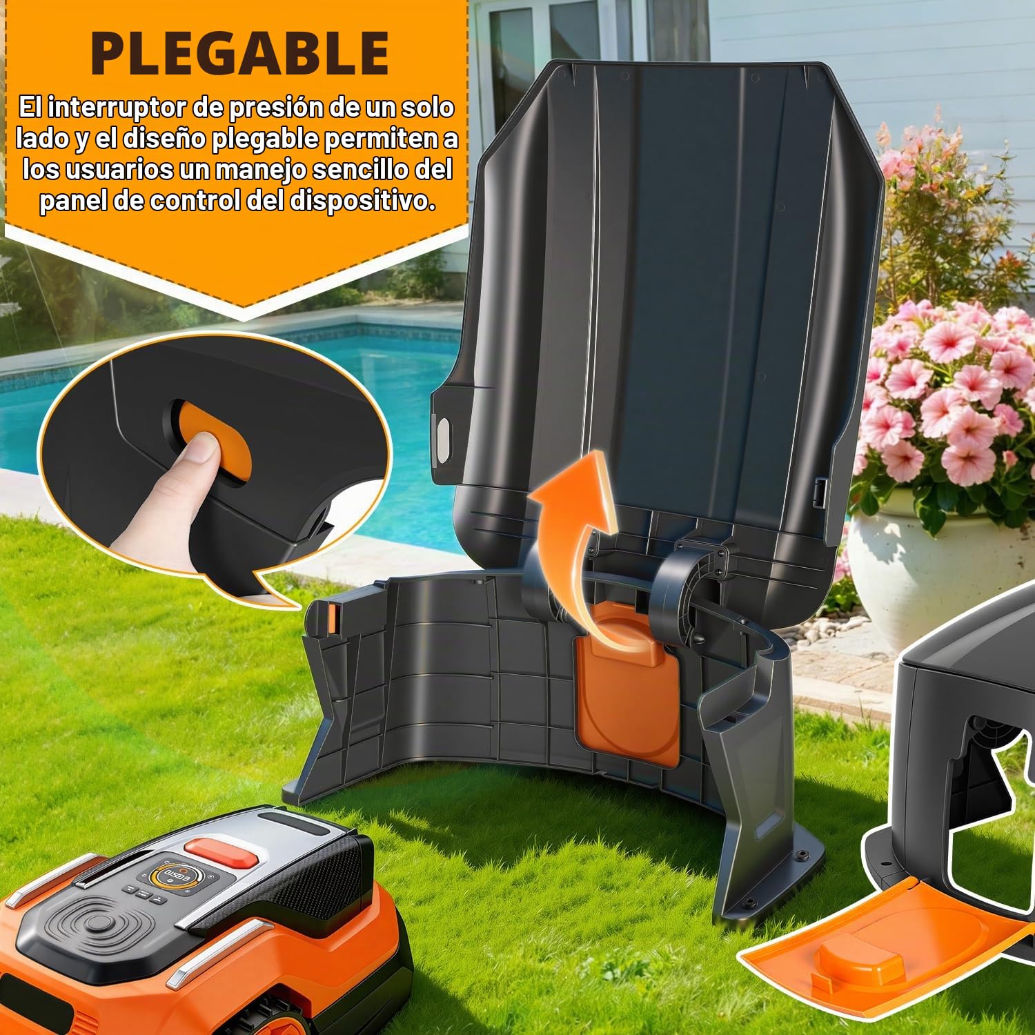 Garaje plegable para robot cortacésped, estación de carga compatible, cubierta protectora para robot cortacésped, accesorios para robot cortacésped, sin bloqueo de señal, protección UV