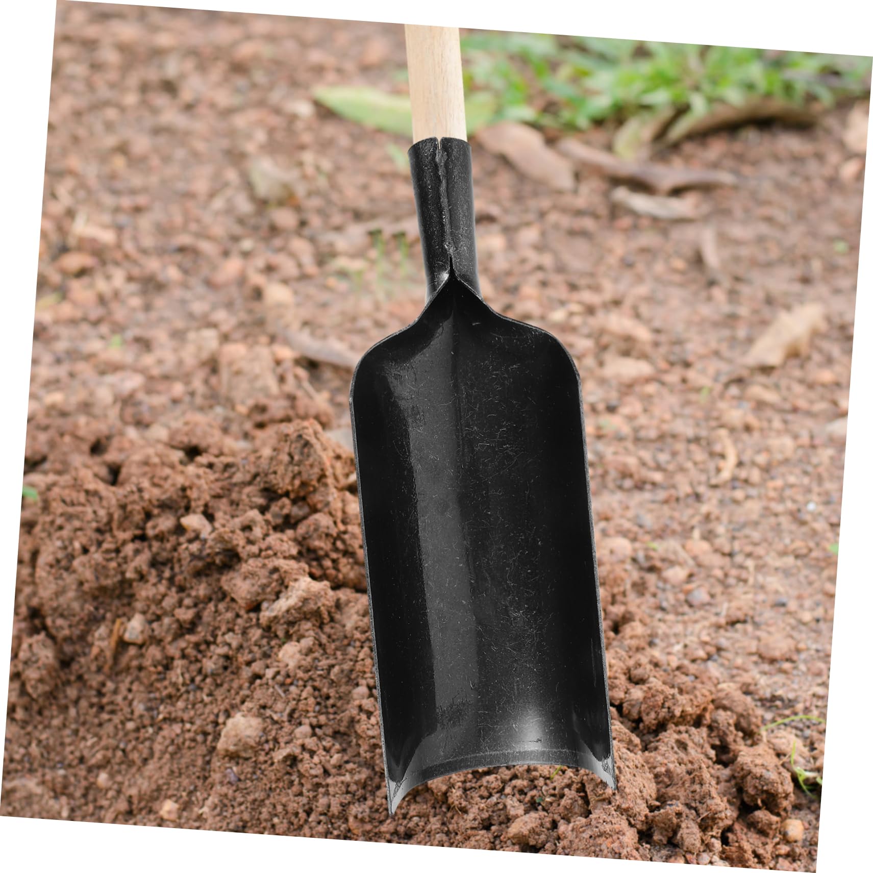 Pala da Scavo per Trapianto in Acciaio al Manganese Nero | Lama Spessa, per Spazi Stretti e Movimento del Terreno, Uso Agricolo, Utensile Manuale