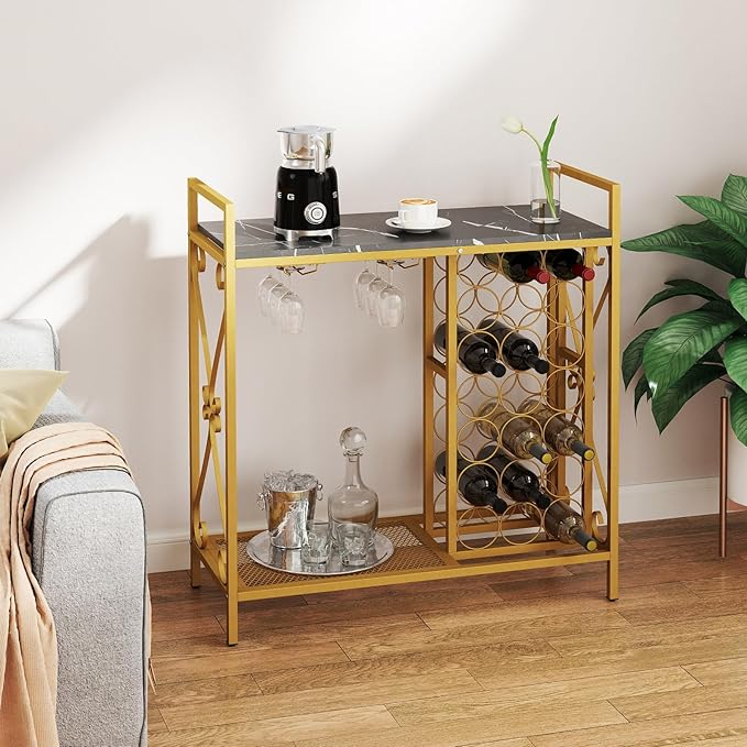 Estante para Vino Giantex 21 Botellas con Soporte para 6 Copas miniatura 8