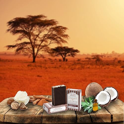 Miniatura 2 de Jabón Shea Terra 33% de manteca de karité con salvia silvestre africana y canela, jabón natural y emoliente que limpia, hidrata y desodoriza