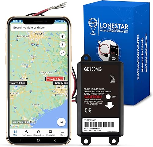 LoneStar Tracking GB130 - Rastreador GPS con cable para vehículos, 4G5G Cat M1, dispositivo de seguimiento para automóvil, localizador GPS en tiempo