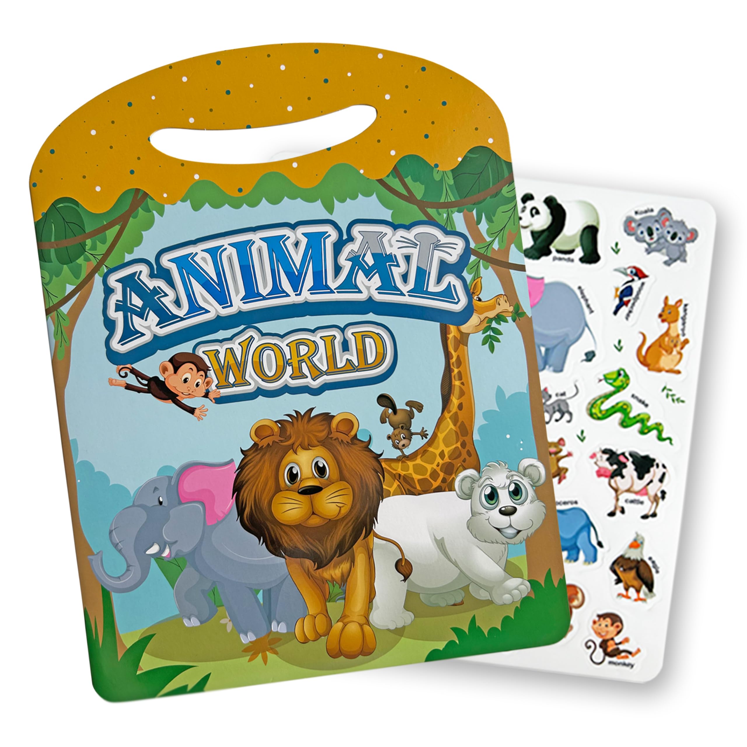 Libro de pegatinas de gel para ventanas de la selva con diseño seguro