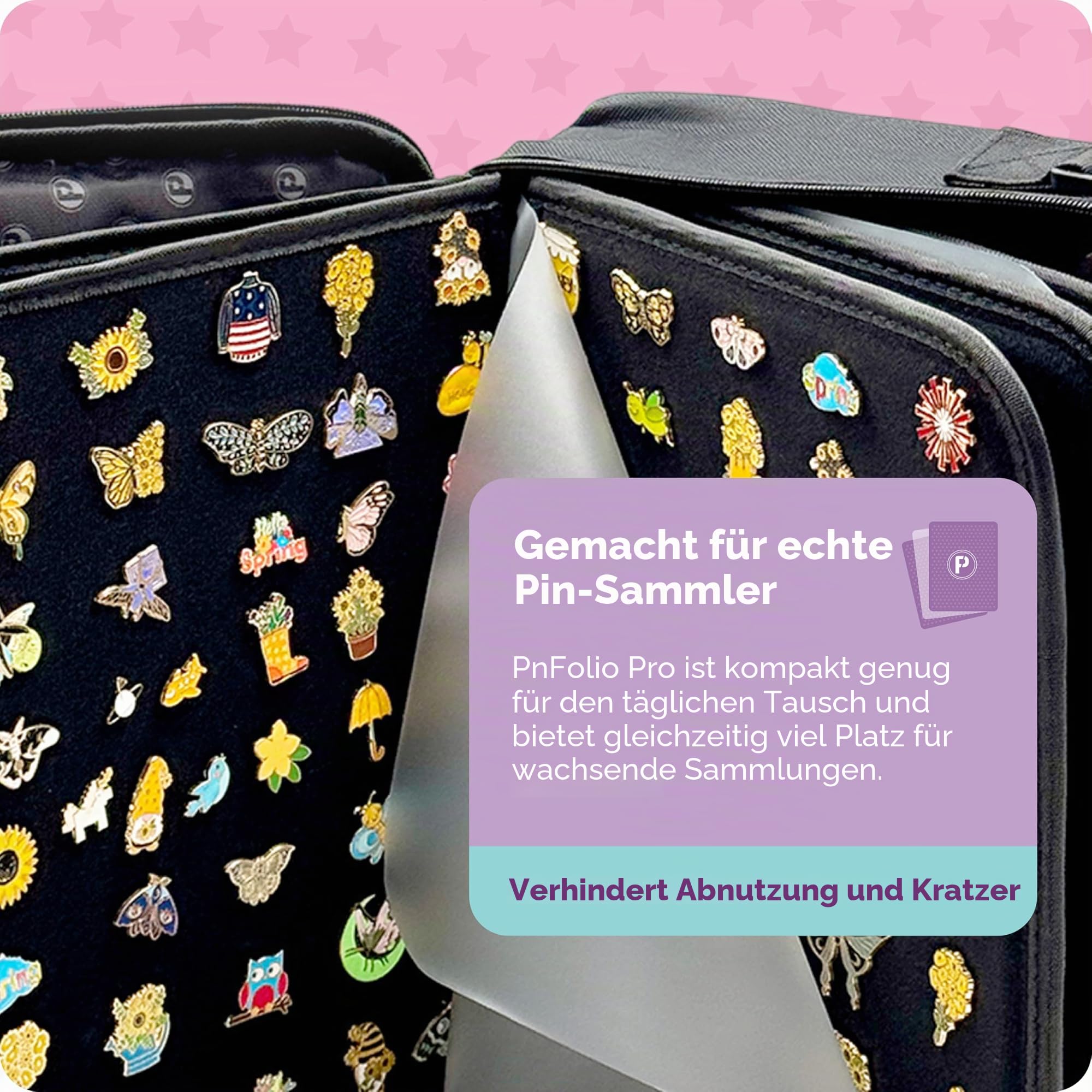 PinFolio Pro 5 Seiten mit Stick'N'Go Technologie (schwarz)