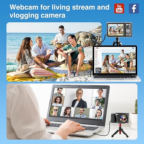 Miniatura 6 de Cámara digital 4K para enfoque automático de fotografía, cámara de vlogging de 48 MP para YouTube con tarjeta SD, pantalla IPS de 3 pulgadas, cámara