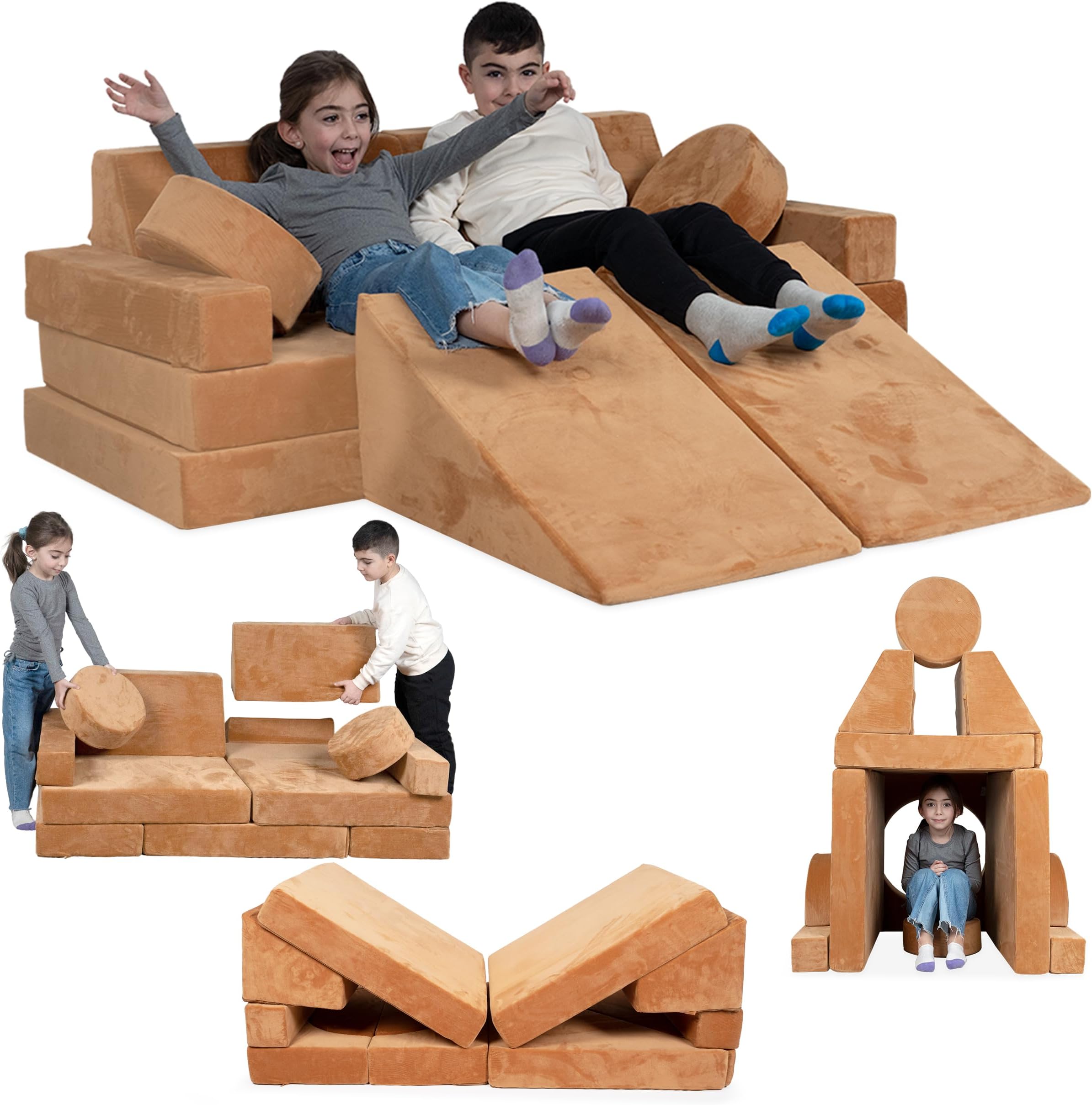 FOAMOH Castle Sofa Sand. Kids Foam Play Furniture! 15