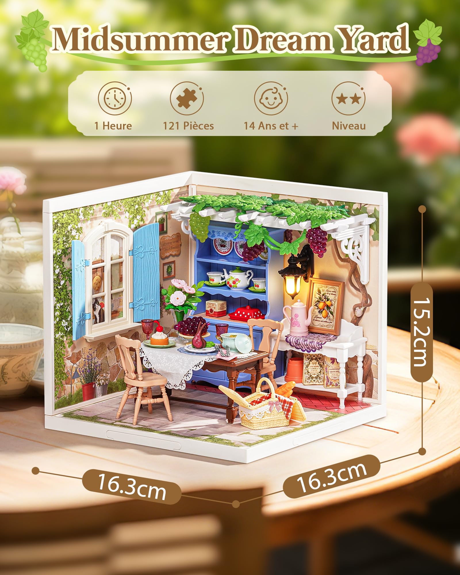 Rolife Super Creator Midsummer Dream Yard, Kits de Maison Miniature DIY, Maison de Poupée pour Figurines d'action, Kits de Modèle pour Adultes à Construire, Cadeau Créatif d'anniversaire & de Noël
