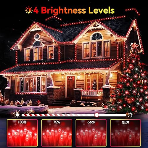 Miniatura 4 de Hezbjiti Guirnalda de 1000 luces LED de Navidad de 403 pies para exteriores, 8 modos de iluminación IP44, luces de hadas impermeables con