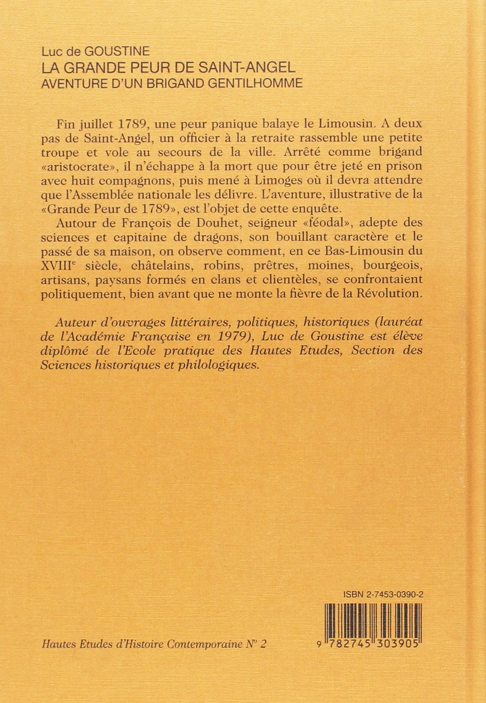 La grande peur de Saint-Angel - Aventure d'un brigand gentilhomme