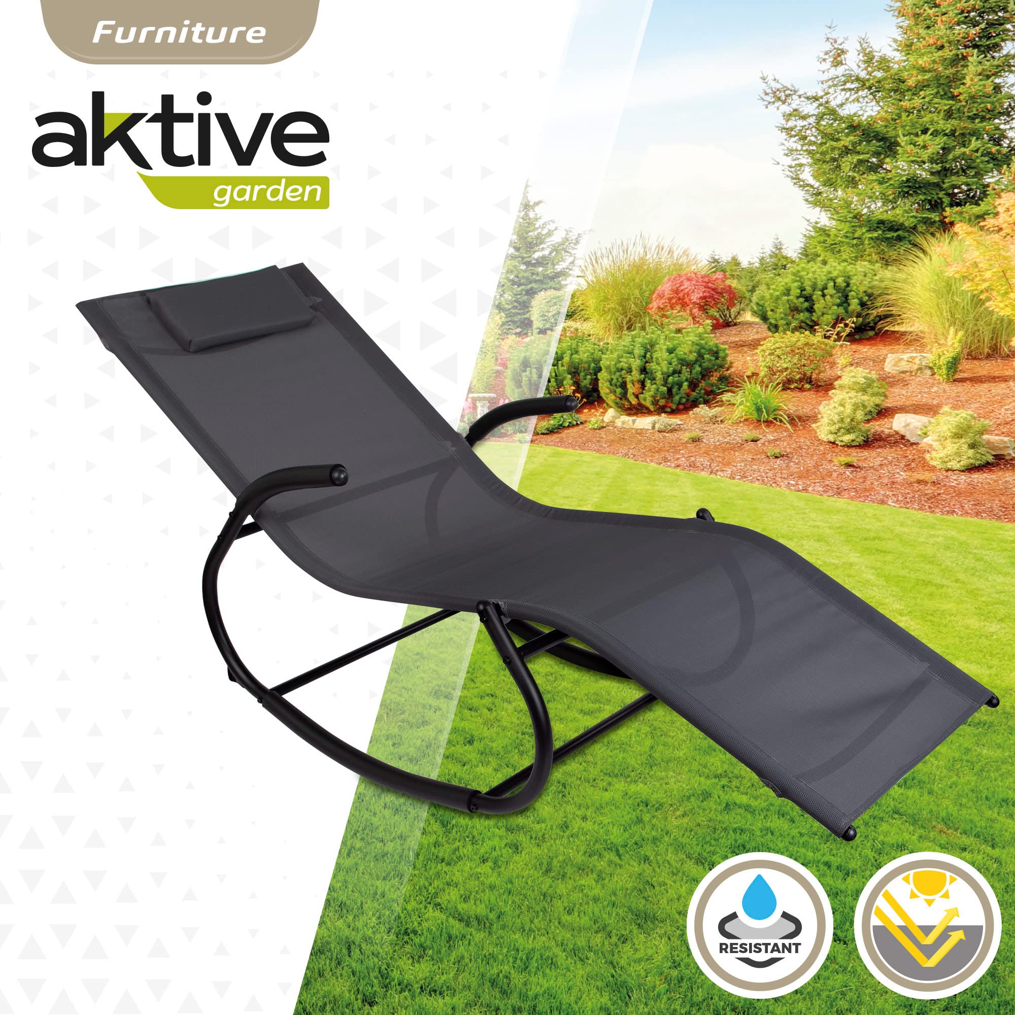 AKTIVE tumbona Textileno 60x172x75cm