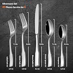 Kate 40-Piece Silverware Set,Service for 8,Stainless Steel Flatware Set,Mirror Polished Cutlery Set,Dishwasher Safe