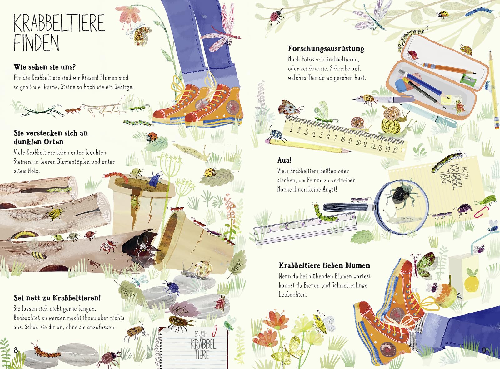 Das große Buch der Krabbeltiere: Kinderbuch über Insekten ab 4 Jahren: Mit vielen schönen Illustrationen und spannendem Kinderwissen (Tolles Geschenk für naturbegeisterte Kindergartenkinder)