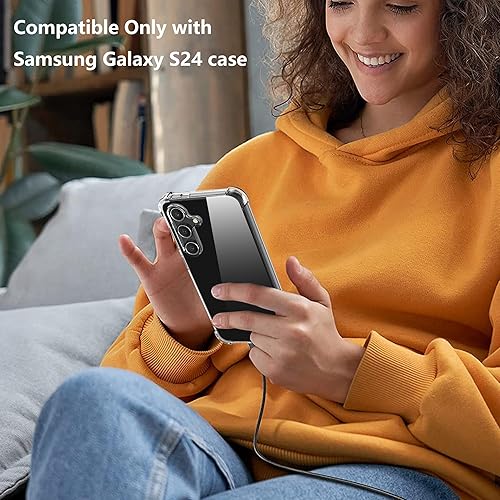 Miniatura 2 de Restoo Funda transparente para Samsung Galaxy S24, TPU suave con 4 esquinas de absorción de golpes para Samsung Galaxy S24, transparente