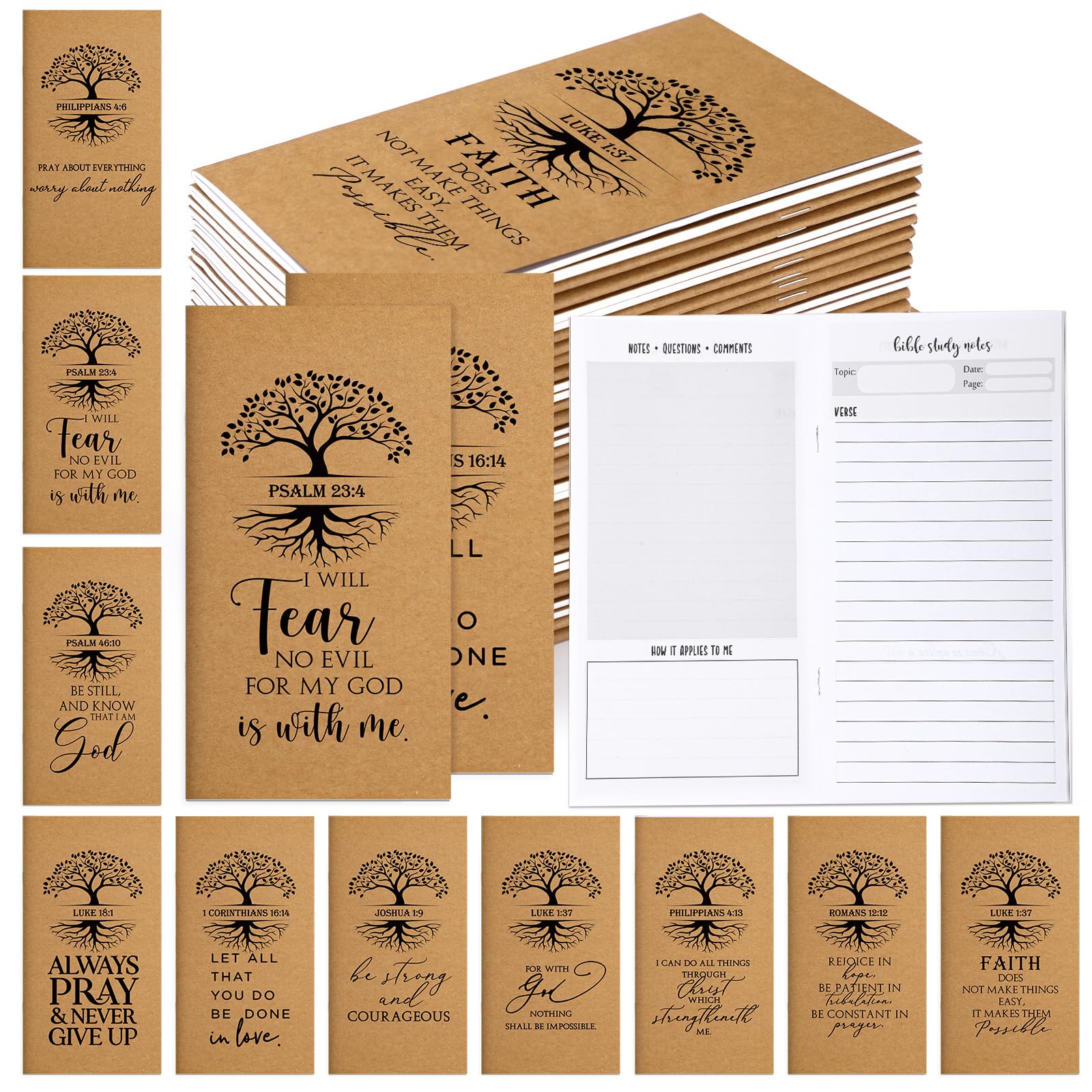 Qilery 30 Pcs Mother's Day Christian Gifts Bulk Pocket Christian Planner 2026-2027 Prayer Journals to Do List Weekly Goals for Teacher Father Church