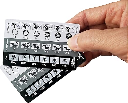 Paquete de 2 hojas de trucos de fotografía sin espejo DSLRtarjeta de referencia de tamaño de tarjeta de crédito cabe en bolsa de