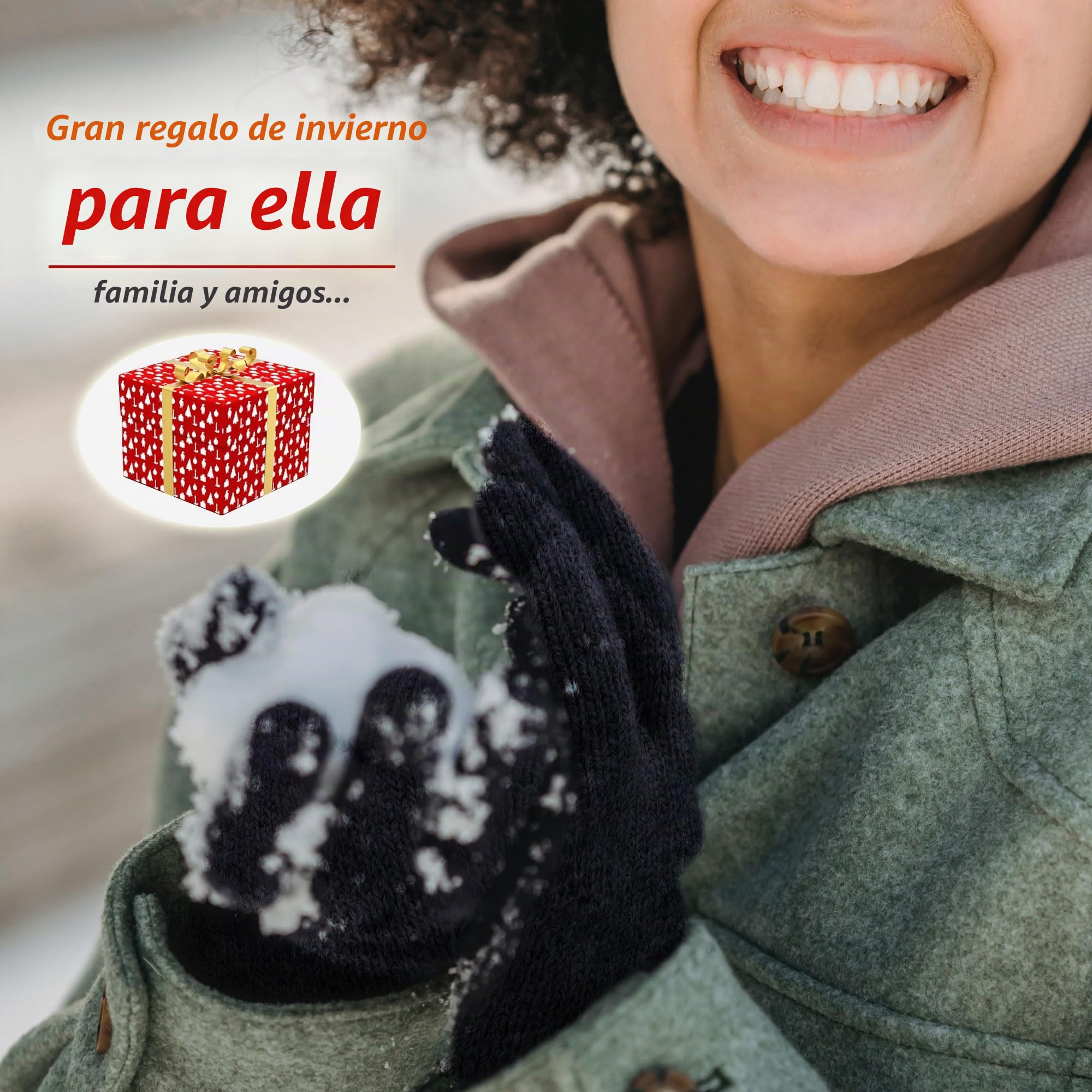 Guantes termicos Invierno Pantalla Tactiles Lana Forro Cálido Cable Tejido Resistente al Viento Guantes de Teléfono para Movil Esquiar Ciclismo Conducir