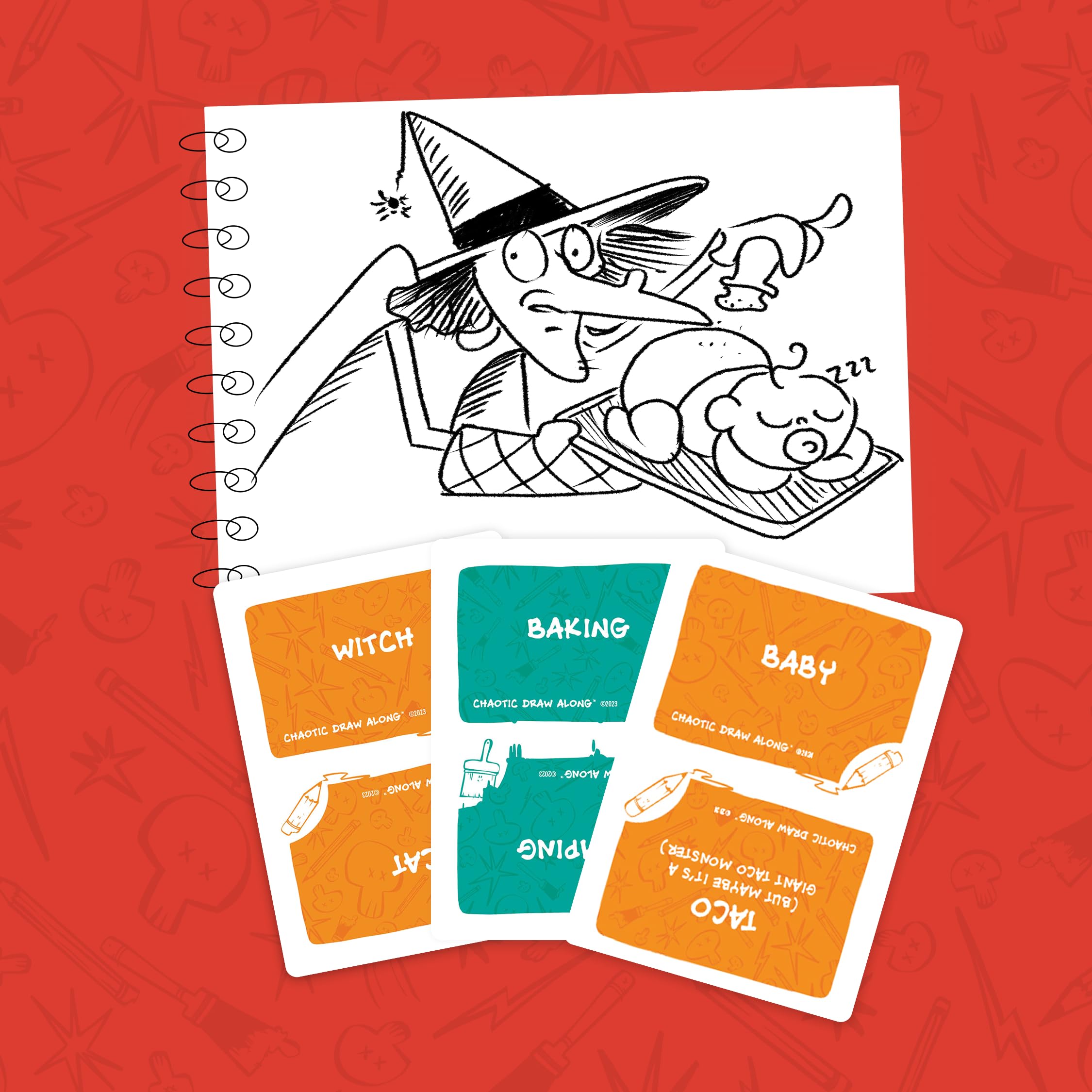 Chaotic Draw Along - Prompt Card Deck - Creative Art Prompt Cards, 105 Drawing Inspiration Cards with 5 Blank Cards for Your Own Prompts - Image 5