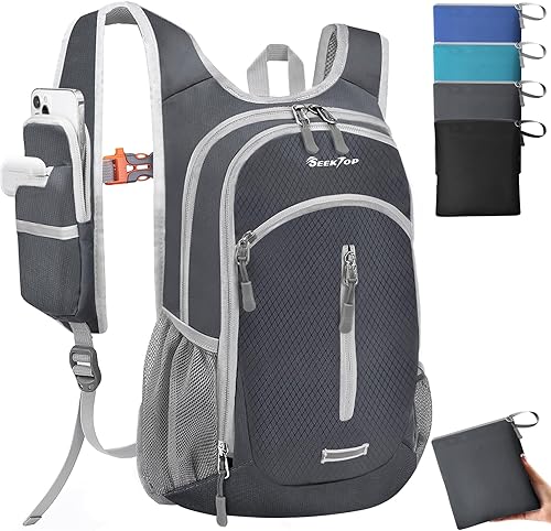 Seektop Mochila de senderismo pequeña de 15 L para viajes, impermeable, ligera, bolsa de senderismo para mujeres y hombres
