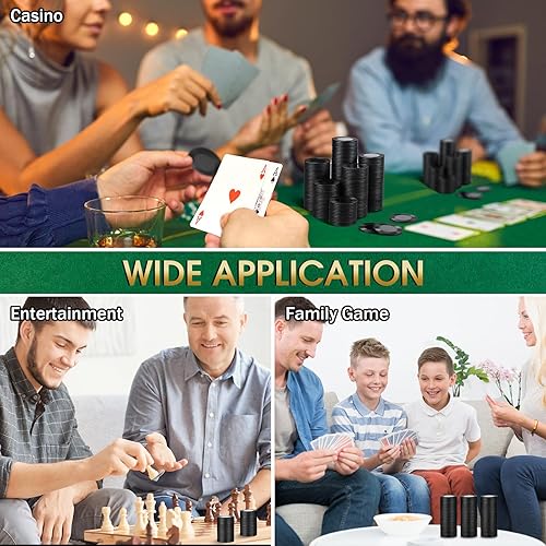 Miniatura 7 de Leitee 500 fichas de póquer de plástico de 1.496 pulgadas entrelazadas, juego de fichas de póquer ligeras, fichas de bingo, fichas de casino en