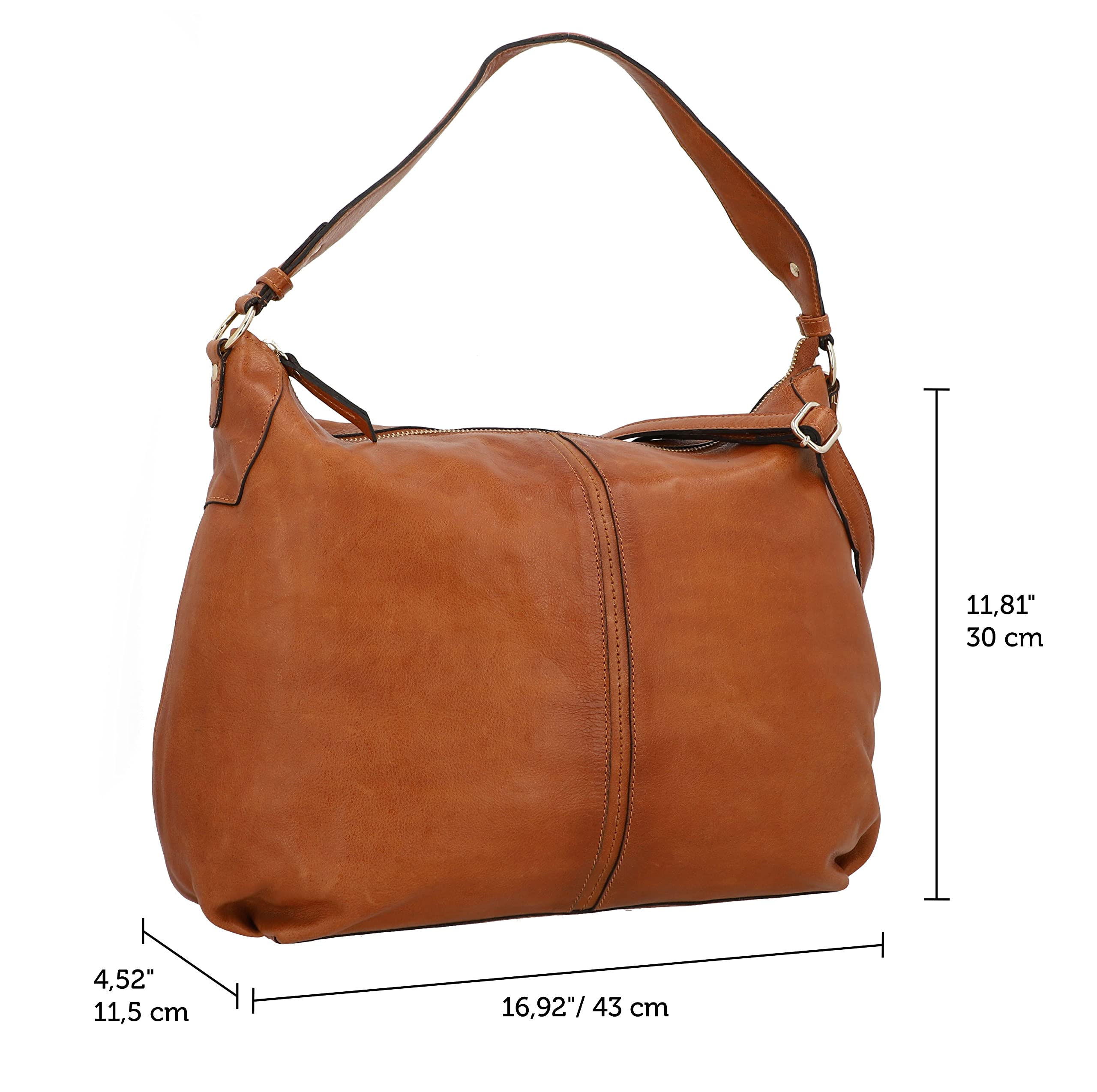 Gusti Shopper Leder - Hannah Damen Handtasche Umhängetasche Riementasche Schultertasche Unitasche Bag Shopping Tasche Ledertasche Leder