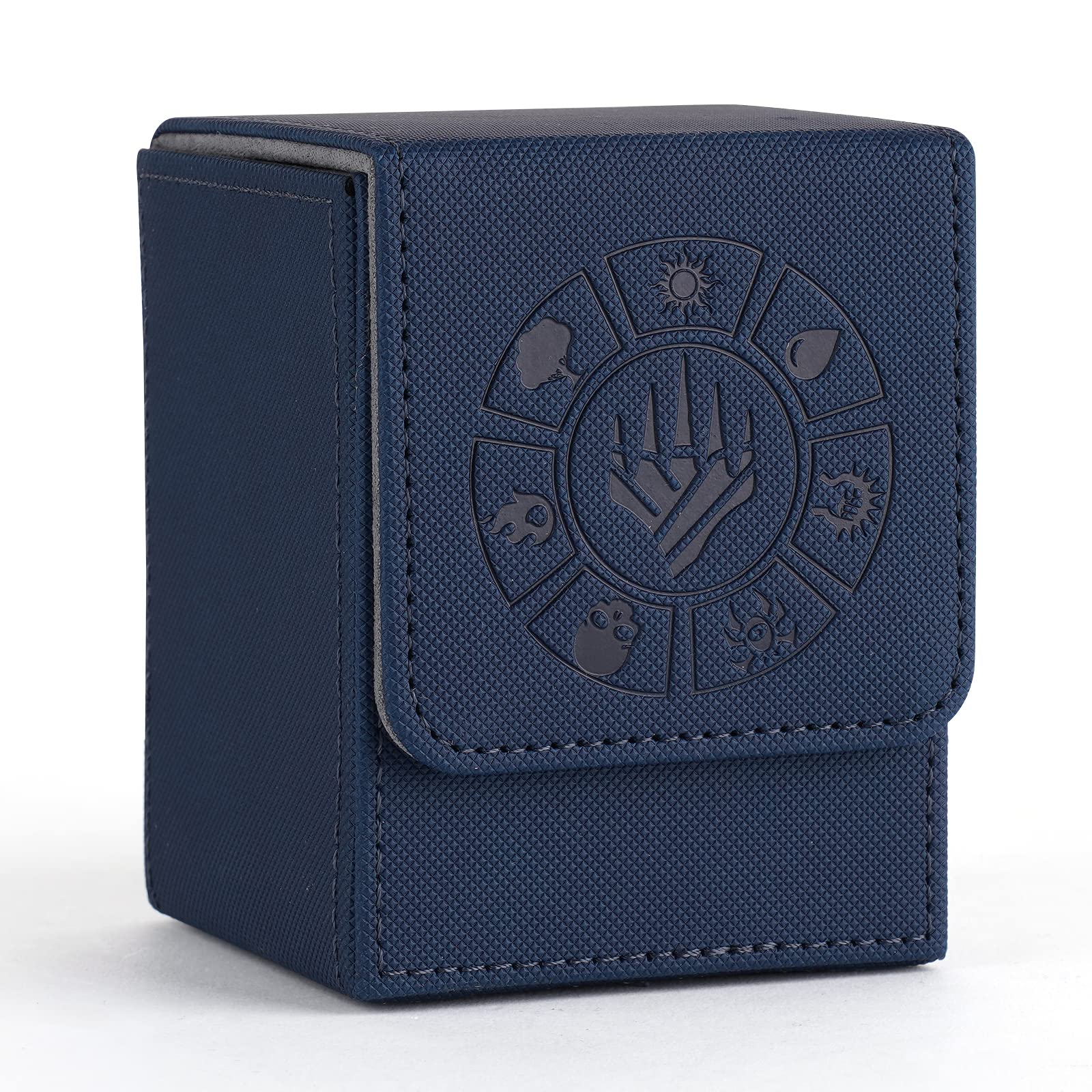 Arkeiliy Card Deck Box, 110+ Storage MTG Deck Box with 50 Pcs Card Sleeve, Collectible Trading Card Cases for Magic Commander and More (Blue) — image 1