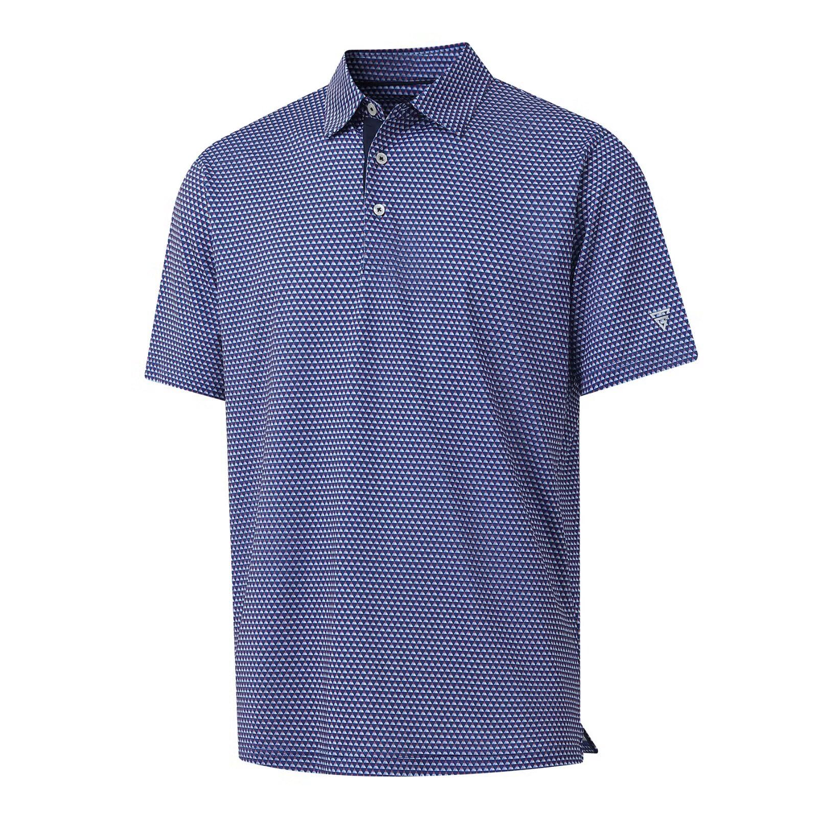 M MAELREG Mens Golf Shirt Short Sleeve Dry Fit Print Moisture Wicking Performance Patterns Collared Polo Shirt — view 13