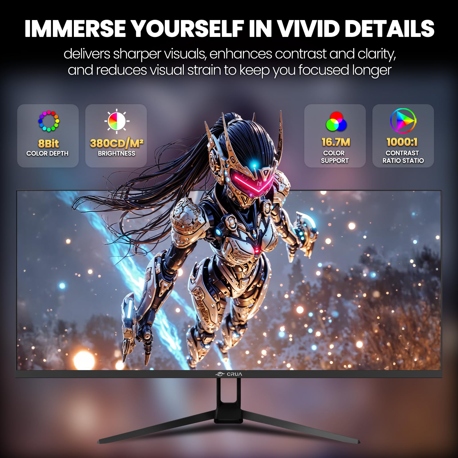 Amazon.com: CRUA 34'' Gaming Monitor 165Hz/144Hz, UWQHD 3440x1440P