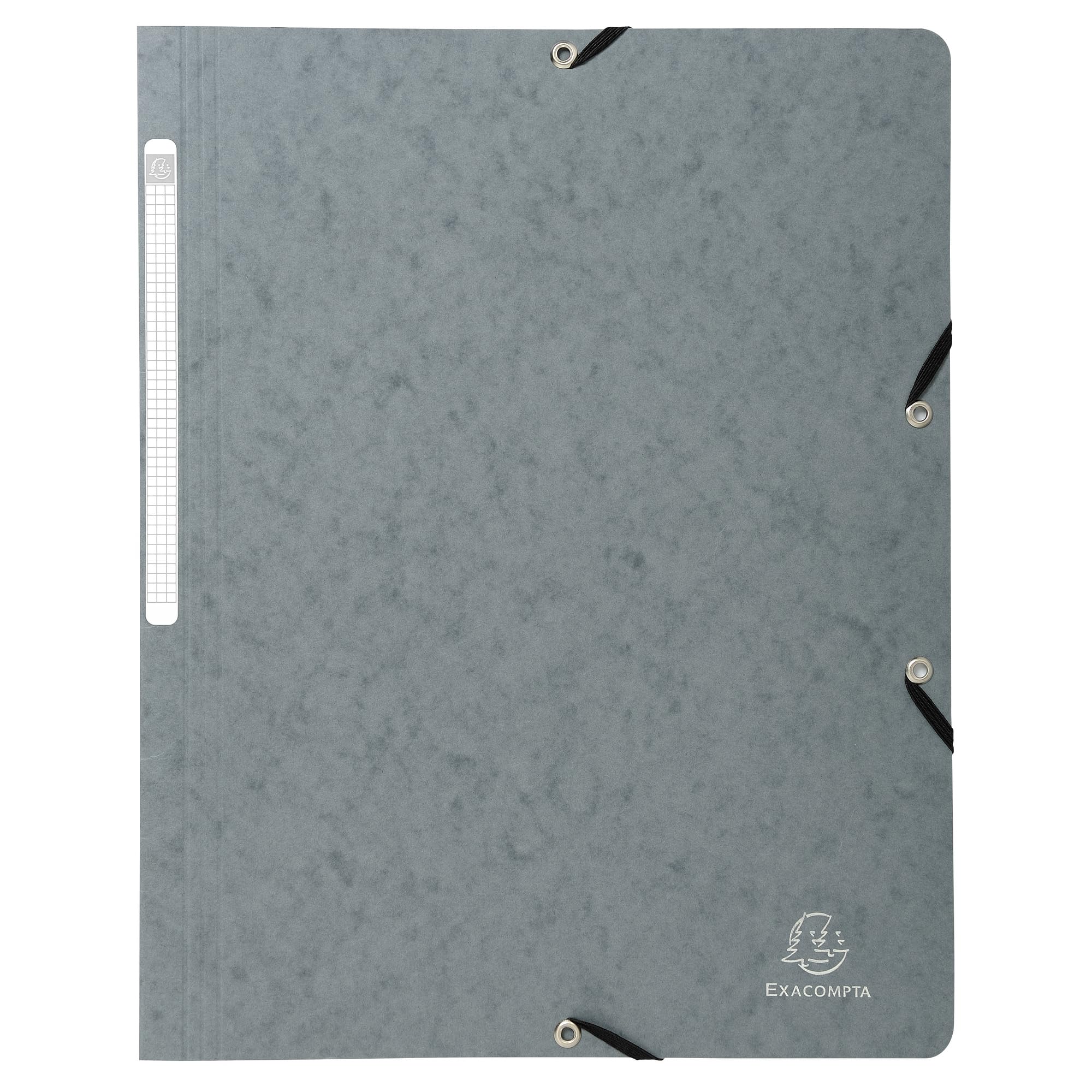 Exacompta - Ref 5571E - Elasticated Folders Without Flaps - 240 x 320mm in Size, Suitable for Holding A4 Documents, 400gsm Mottled Pressboard - Grey (Pack of 25) — image 1
