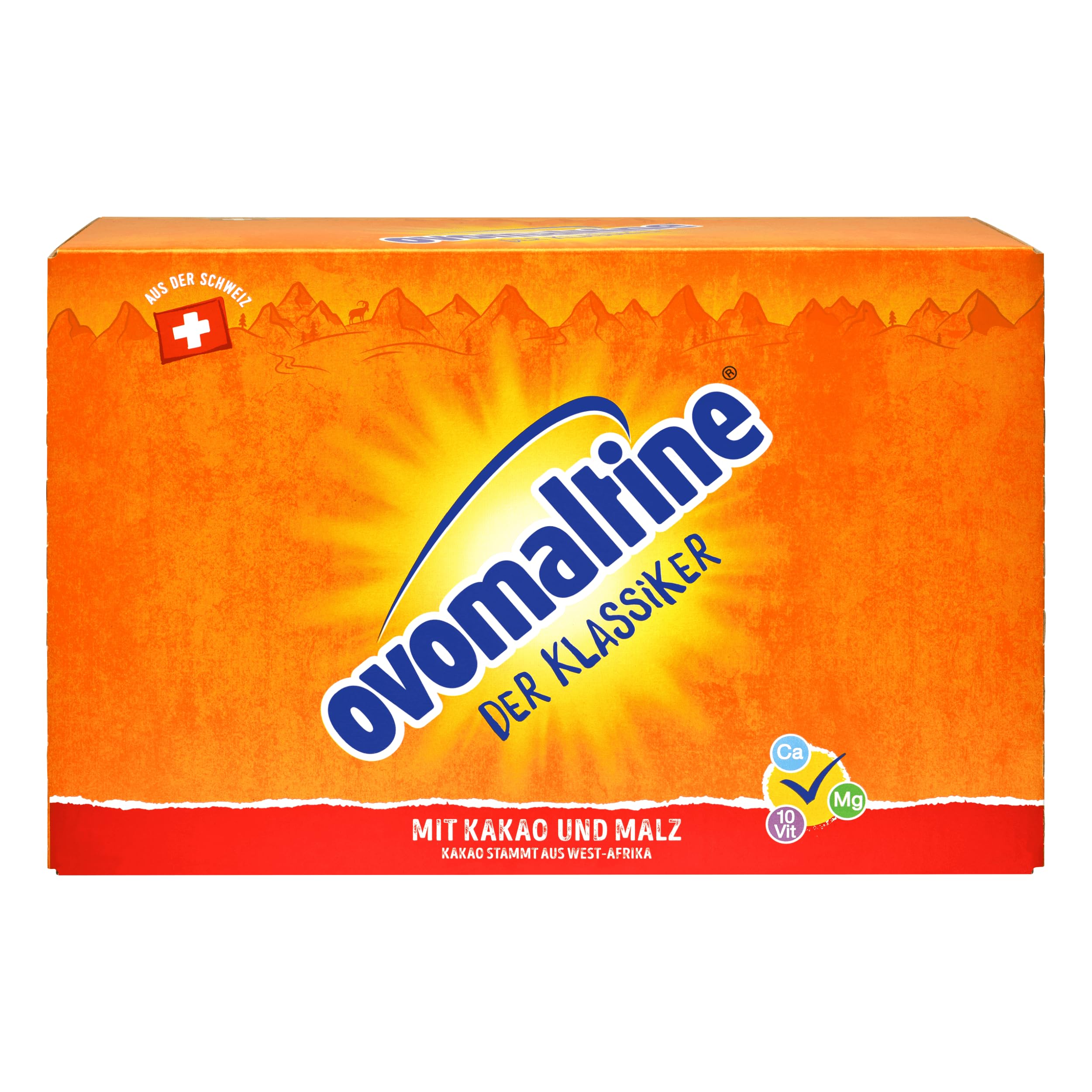 Ovomaltine Kakao-Pulver Tassenportion in Beuteln mit dem einzigartigen Geschmack nach Malz und hochwertigem Cacao, nachhaltig - einzeln verpackt für heiße Schokolade (100 x 18g)