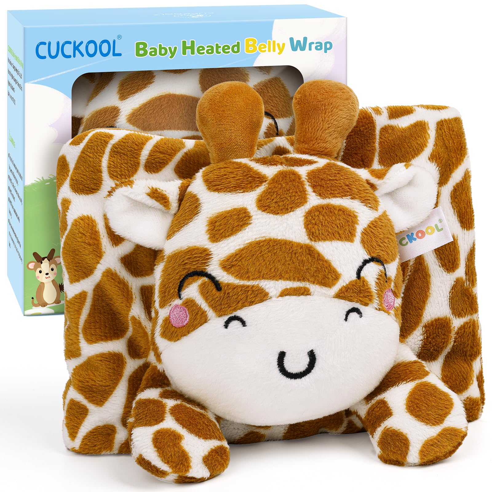 Baby Colic and Gas Relief, Heated Tummy Wrap for Newborns Belly Relief by Soothing Warmth, Baby Heating Pad Swaddling Belt Relief & Soothe Gas, Colic and Upset Stomach for Newborn to Toddler (Giraffe)Global Recycled StandardGlobal Recycled StandardGlobal Recycled Standard