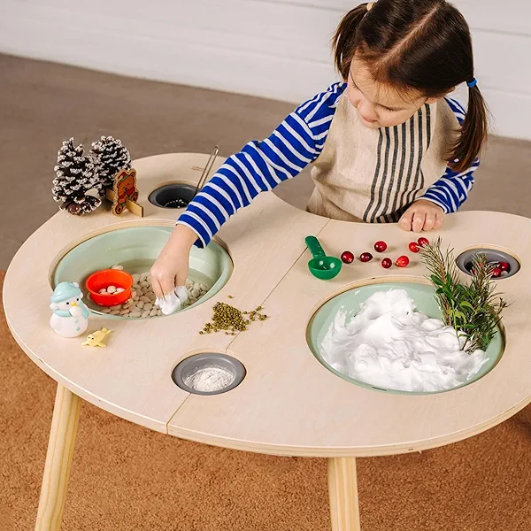 ComfyBumpy Ergonomic Sensory Table for Toddlers | Sensory Bin Toddler Table for Indoor Play and Learning - Activity Table for Kids with Storage Bins for Sand and Water