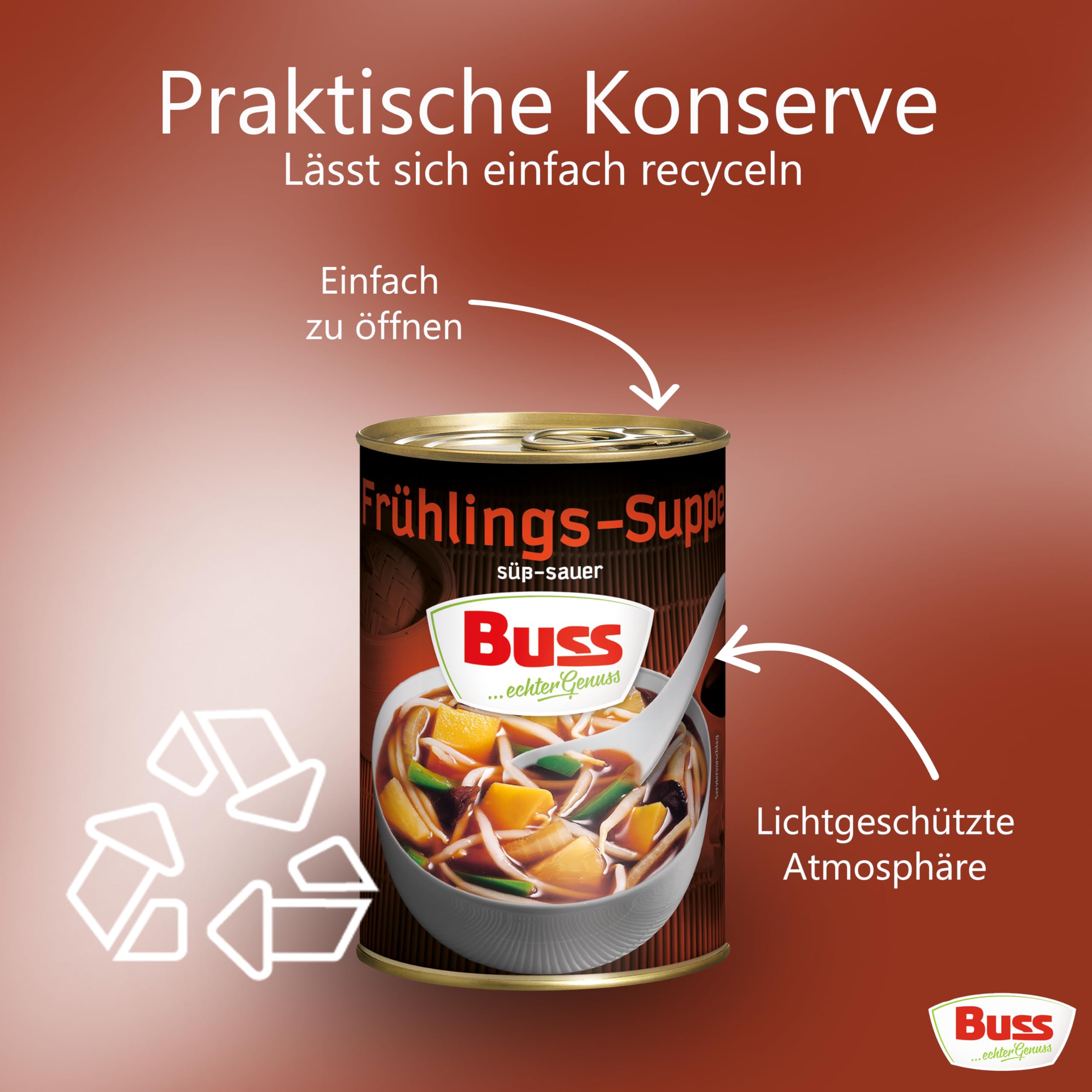 Buss Asia Suppen - Gemüsesuppe nach chinesischer Art, 12 x 400g