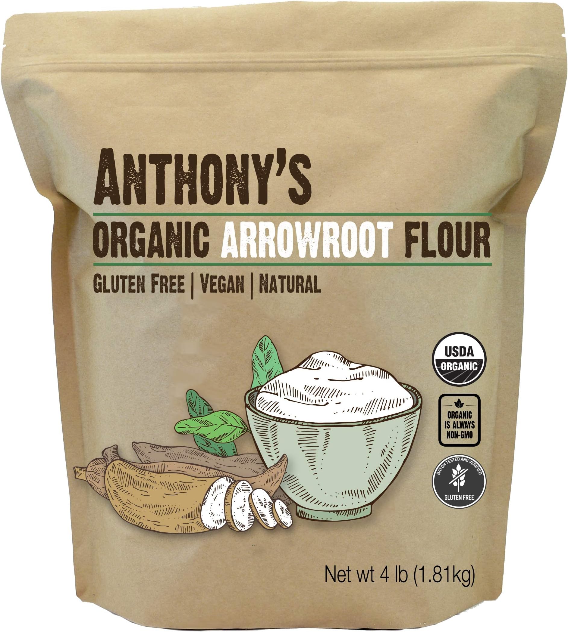 Amazon.com: Arrowroot Starch Powder, 2lb Gluten Free, Pure Arrow Root ...
