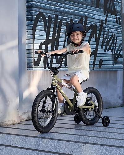 Miniatura 4 de Bicicleta BMX Style para niños de 2 a 8 años de edad, niños y niñas de 12, 14 y 16 pulgadas, bicicleta con ruedas de entrenamiento, freno de