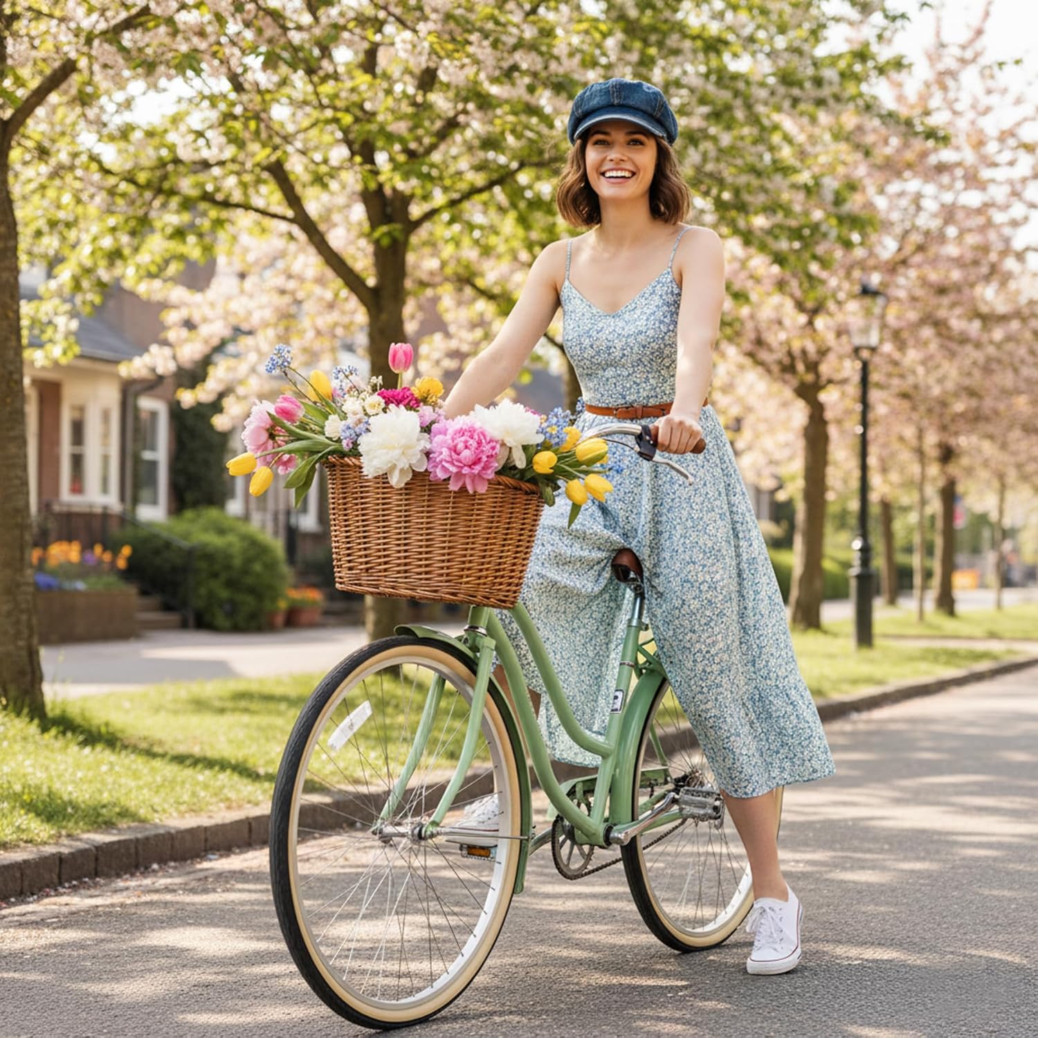 Slouchy Denim Newsboy Hats for Women, Baggy Jeans Baker Boy Flat Caps Slouchy Cabbie Hat - Image 6