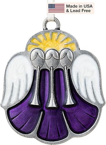 Miniatura 6 de DANFORTH - Adorno de Herald Angels - Cinta de satén - 1 7/8 x 2 pulgadas - Hecho a mano en los Estados Unidos - Caja de regalo