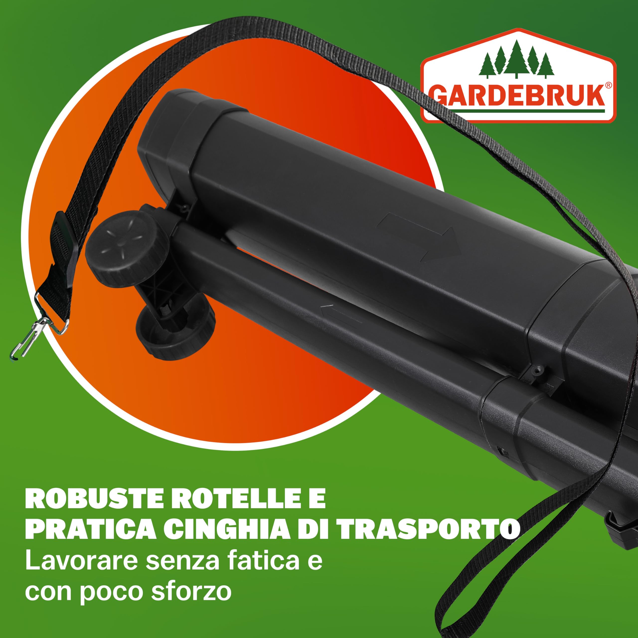 GARDEBRUK® Soffiatore Foglie Aspiratore Trituratore Elettrico 3in1 3000W Tracolla Ruote Sacca 45L Soffia Foglie Giardino Aspirafoglie Aspira Fogliame